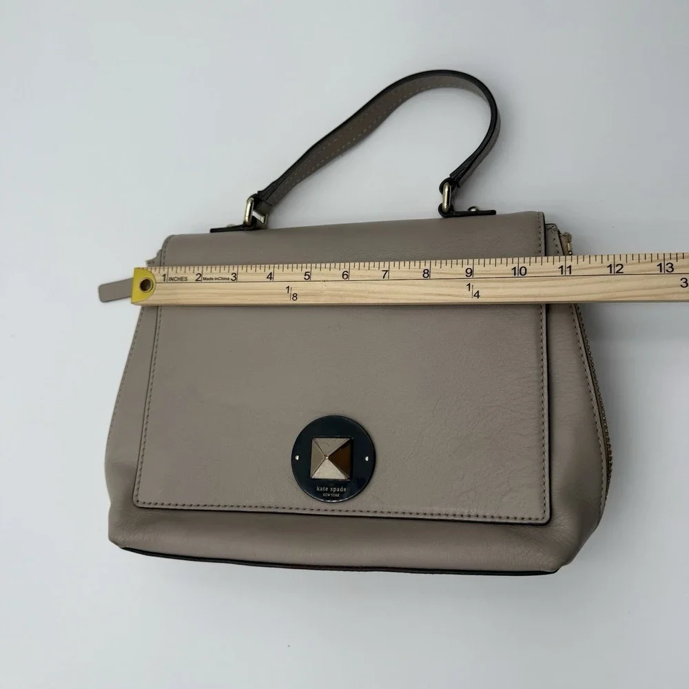 Kate Spade Vintage Leather Laurel Magnolia Satchel/Crossbody‎ - Taupe Beige Flaw